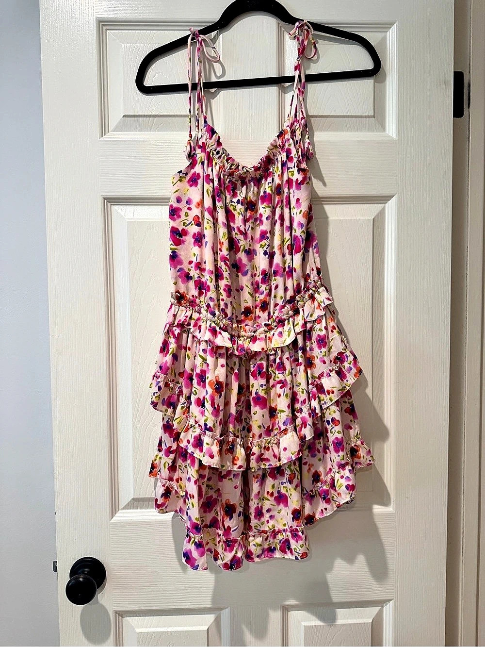 MISA Floral Mini Dress in Pink Size Small Like New